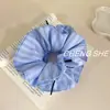 Scrunchie de Laço de Fita de Ballet Estilo Coreano Acessório de Cabelo Grande para Mulheres, Tecido de Renda Texturizado Elástico de Cabelo Ornamento de Cabelo