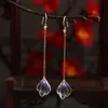 Brincos Longos de Pétalas Esmaltadas Estilo Antigo Novo Estilo Chinês Brinco de Franja Elegante Emagrecedor Versátil Acessórios Hanfu