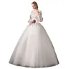 Vestido de Casamento Leve Off-Shoulder 2026 Novo Estilo Vestido Principal de Casamento para Noivas, Outono e Inverno Alto Padrão Estilo Francês Comprimento Total Vestido de Casamento para Fotografia de Viagem