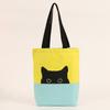 Suministro Directo de Fábrica Lindo Bolso de Lona de Gato de Dibujos Animados Hombro Bolso de Lona para Mujer Compras Bolso de Algodón de Mano Bolso de Mano