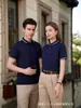 Camisa Polo de Solapa de Verano Ropa de Trabajo Camiseta de Seda Helada Camisa de Cultura Corporativa de Empresa Ropa de Trabajo Manga Corta Logo Impreso