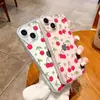 Estación Norteamericana Creativo Estuche de Cereza Roja Adecuado para iPhone 16, Cubierta Protectora Transparente Anticaídas para Apple 17 Pro