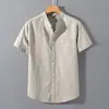 939 Camisa de Lino Camisa de Manga Corta para Hombre Holgada Estilo Chino para Hombre Verano Algodón y Lino Casual para Hombre Una Pieza Cabello