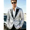 2026 E-commerce Transfronteiriço Europa e América Lantejoulas Roupas Masculinas Terno Palco Boate Apresentação de Apresentador Traje Formal Terno Casual Masculino