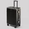 Mala de Bordo 20 polegadas Mala Trolley Masculina Estrutura de Alumínio Bagagem de PC 26 polegadas Bolsa de Grande Capacidade Mala de Viagem Feminina Mala de Couro Bagagem