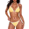 Nuevo Traje de Baño de Dos Piezas con Cuello Halter Amazon 2026 para Mujer, Bikini Sexy de Alta Gama, Ropa de Baño Europea y Americana para Playa y Spa