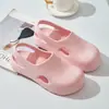 Zuecos de Punta Abierta para Mujer con Suelas Gruesas Antideslizantes para Verano, Playa, Diseño Hueco, Versátiles, Sandalias de Cuña Impermeables