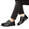 Zapatos de hombre Woodpecker, nuevos zapatos casuales de cordones de cuero para primavera y otoño, zapatos de cuero genuino para hombres de mediana edad y ancianos