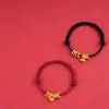 Pulsera de Calabaza Dorada Arena con Hilo Rojo para Año Nuevo y Año del Zodiaco, Joyería Fina de Lujo de Gama Alta de Nicho para Mujer