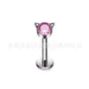 Uña de Labio de Titanio F136 Gato Diamante Checo Uña de Oreja Uña de Hueso de la Oreja Piercing de Aleación de Titanio G23 Joyería Uña de Oreja de Gato Uña Coclear