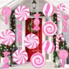 Nuevos adornos navideños transfronterizos, bolas navideñas, dulces, muletas, colgantes para árbol de Navidad, decoraciones para jardín y césped para interiores y exteriores.