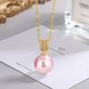 12-14MM Perla Dorado Champagne Morado Rosa Púrpura Demonio Perla de Imitación Colgante Zirconia Collar Femenino Temperamento Cadena de Clavícula