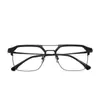 Gafas de Media Montura con Doble Puente de Moda, Personalizables con Lentes Graduados, Alta Definición, Bloqueo de Luz Azul, Realzan el Aspecto Natural, Gafas de Montura Grande sin Graduación