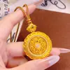 Colgante de Brújula de Ocho Tesoros Giratoria Chapada en Oro de Latón para Hombres y Mujeres, Colgante de Cadena para Suéter de Lujo Ligero de Gama Alta, Alta Retención de Color, Versátil