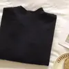 Top Básico de Color Sólido de Cuello Alto y Manga Larga para Mujer Otoño Invierno Diseño Minimalista de Nicho Corte Ajustado Versátil Top Petite de Moda