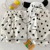 Pijama de Gaze de Algodão com Bojo para Mulheres Modelo Dachshund 2026 Novo Conjunto de Três Peças para Primavera, Outono e Verão