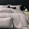 Lujo Ligero de Alta Gama Seda Lavada Verano Juego de Cuatro Piezas Verano Sedoso Desnudo Edredón Cubre Edredón Sábanas Ropa de Cama Juego de Tres Piezas