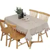 Mantel de Algodón Liso, Mantel de Algodón y Lino para Mesa de Café, Cubierta Rectangular para Mesa, Toalla Multiusos, Resistente al Calor, Estilo Chino