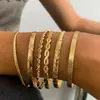 Moda Europea y Americana Nuevo Estilo Moda Personalizada Grabado Trenzado Geométrico Multicapa Apilados Pulseras Set de 10 Piezas Accesorios Al por Mayor