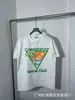 Camiseta Roja de Verano de Manga Corta con Logo Blanco de Casablanca, Marca de Moda Tendencia, Cuello Redondo, Estampado Minimalista, Redondo, Niche Casa