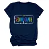 Amazon eBay Estación Europea Moda Casual Cómoda Vibes de Segunda Mano para Mujer Camiseta de Cuello Redondo de Manga Corta