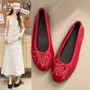 Zapatos Planos Estilo Ballet Nuevos Versión Coreana Otoño 2026 con Lazo Dulce, Boca Baja, Aumento Interno de Altura, Suela Suave Zapatos de Mujer