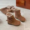 Botas de Meia-Canela Forradas com Lã para Meninas 2025 Inverno Novo Estilo Versão Coreana para Meninas Botas Forradas com Lã Bebê Meninas Solado Macio Botas de Algodão de Uso Duplo