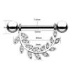 1 producto transfronterizo más vendido estrella de cinco puntas incrustada de diamantes popular europeo y americano joyería para perforaciones anillo de pecho clavo para pezón hoja