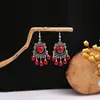 Pendientes de estilo nacional bohemio europeo y americano, pendientes largos de metal con borlas, pendientes de estilo exótico de moda, venta al por mayor