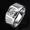 Anillo de diamante de doble fila Yihua elegante y dominante para negocios Transmisión en vivo de TikTok Kuaishou versión ancha Anillo de diamante para hombre de 2 quilates