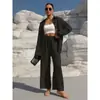 Temuwish2025 Ropa Cruzada Europea y Americana Holgada de Dos Piezas Pantalones de Pierna Ancha Traje Casual Venta al por Mayor Melocotón Delgado