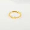 Anillo de apertura ajustable de cobre con incrustaciones de circonita, 26 letras del alfabeto inglés, joyería de moda de alto nivel y temperamento, para cruzar fronteras