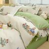 Planta Caxemira Estilo Pastoral Cama Floral Pequena Conjunto de Quatro Peças Lixamento Lençol Engrossado Lençol Capa Colcha Dormitório Estudantil Conjunto de Três Peças