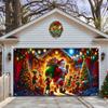 24 nuevos carteles de tela para puerta de garaje navideña transfronteriza con Papá Noel para decoración de fiestas al aire libre, tela colgante
