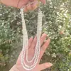 Collar de Perlas Francesas, Collar Multicapa de Perlas Artificiales, Nuevo Estilo Versátil, Cadena para Clavícula Ajustable Ecológica al por Mayor