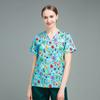 Ropa de lavado a mano, ropa quirúrgica estampada de manga corta para médicos, ropa de trabajo para salón de belleza oral para mujeres, ropa de algodón para cepillos de manos de hospital para mascotas para hombres