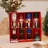 Conjunto Europeu de Quebra-Nozes de Natal Pequenos Enfeites Figura de Madeira de Uso Duplo Decoração Suspensa para Sala de Estar e Janela Decorações de Feriado