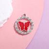 Acessórios de Borboleta Pingente Estilo Europeu e Americano Diamante com Gotejamento de Óleo Liga de Zinco Acessórios de Joia Pulseira DIY Roupas Colar Chaveiro