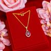 Niyou Colgante de gota de agua microincrustada transfronterizo europeo y americano Oro de arena de Vietnam Moda para mujer Collar de gota de agua galvanizado imitación oro