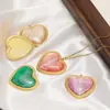 Colgante de Corazón de Encaje de Acero Inoxidable Transfronterizo Colgante de Piedra Preciosa DIY Accesorios de Joyería para Collares y Pulseras Europeos y Americanos Venta al por Mayor