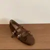 Nuevos Zapatos Mary Jane de Estilo Francés de Alta Gama para Mujer Otoño 2026, Zapatos Planos Versátiles Vintage con Tira Cruzada y Lazo, Tacón Bajo