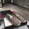 Versión Alta G Casa Bordado Estampado Zapatos de Pescador Otoño 2024 Suela de Goma Tejida Piel Boca Baja Casual Zapatos para Mujer