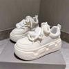 Zapatos blancos de estilo campus para mujer, de plataforma, suela alta, combinables, informales, para estudiantes, de moda, primavera y otoño de 2024