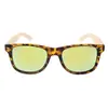 Moda Europea y Americana Patas de Madera de Bambú Bambú Moso Gafas de Sol Clásicas de Viaje para Hombres y Mujeres Lentes Dorados de Mercurio