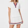 Conjunto Deportivo Transfronterizo de Tacto Desnudo para Tenis para Mujer, Camiseta Polo de Manga Corta Ajustada, Ropa de Entrenamiento de Bádminton y Fitness, Falda Corta, Verano