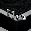 Brincos de Argola Cruzados de Zircônia Transfronteiriços para Homens, Brincos de Argola Lisos, Presilhas de Orelha de Raio, Pingentes de Orelha, Acessórios de Orelha para Mulheres, Amostra de Live do TikTok