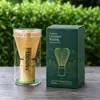 Set de batidor de matcha, Set de té de bambú morado, Bol de matcha, Soporte para batidor, Pincel de matcha, Herramientas para la preparación del té, Batidor de 100 puntas