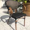 Conjunto de Tres Piezas de Silla de Ratán para Exteriores Balcón Patio Jardín Cafetería Popular en Internet Combinación de Sillas Casuales Mesa y Sillas de Ratán Estilo Nórdico