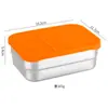Contenedor de Almacenamiento de Alimentos de Acero Inoxidable 304 con Tapa de Silicona, Rectangular 720ml Lonchera, Sellado y a Prueba de Fugas, Portátil para Uso en Casa