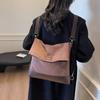 Bolsa Retrô de Grande Capacidade 2025 Moda Nova Bolsa Feminina Outono e Inverno Deslocamento Textura Mochila Feminina